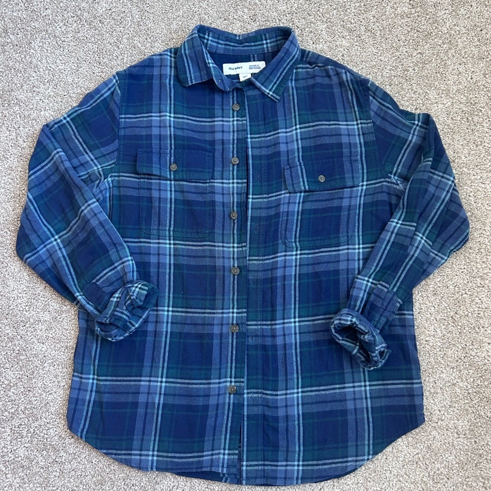 Old Navy Men’s Blue Flannel Size Small Button Up Shirt